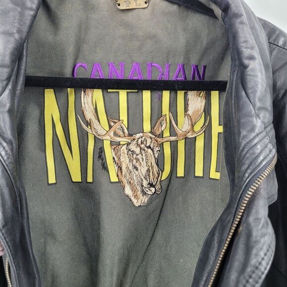 Vintage Genuine Leather Flight Jacket Mens 48 Black Detailed Pockets Steampunk - Picture 14 of 16